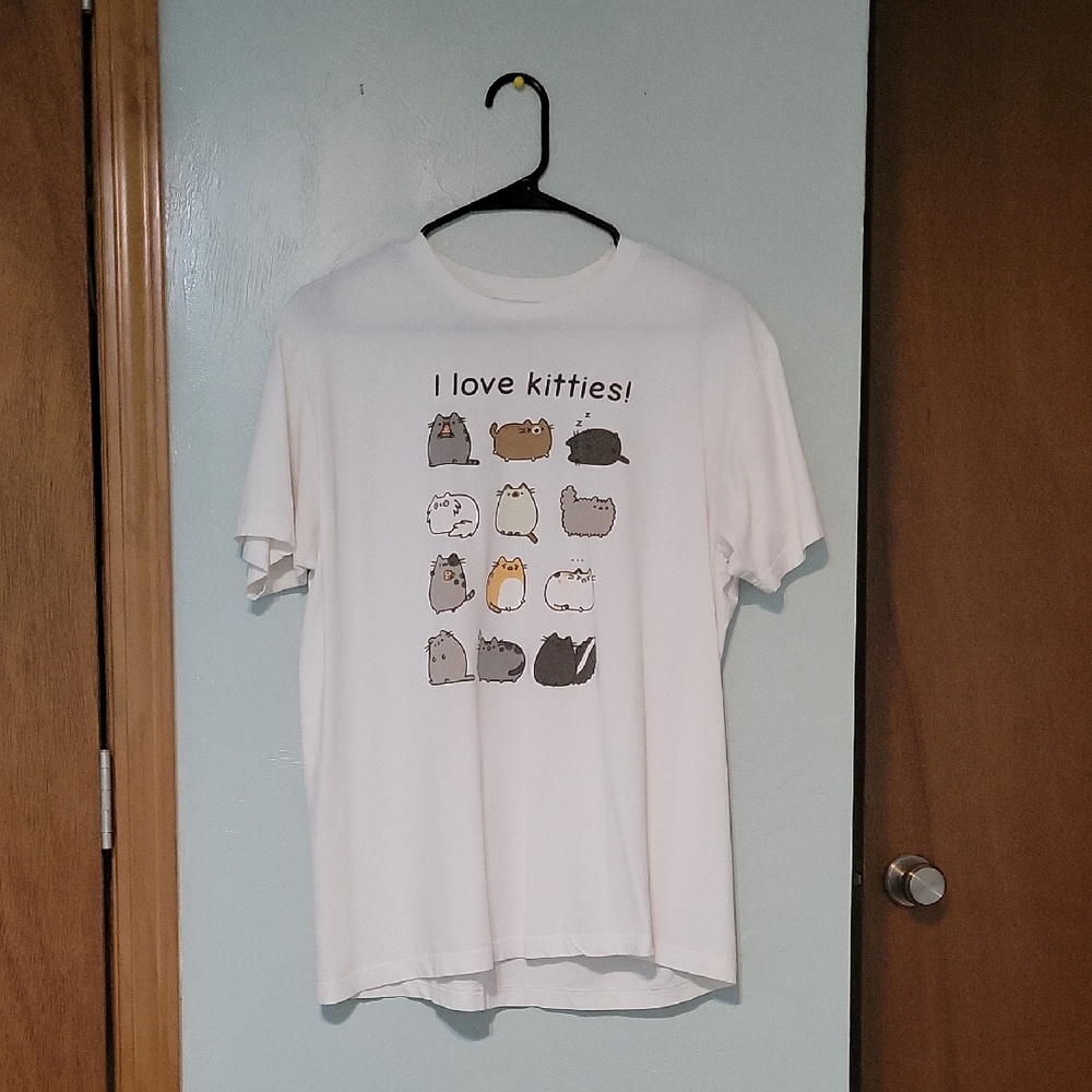 Pusheen White Cat Cartoon T-Shirt